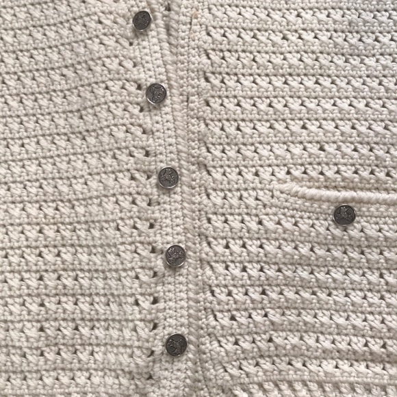 Woven wool short sleeve cardigan - Picture 3 of 6